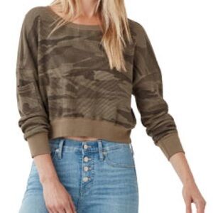 Splendid Camo Thermal Academy Sweatshirt Pullover Small